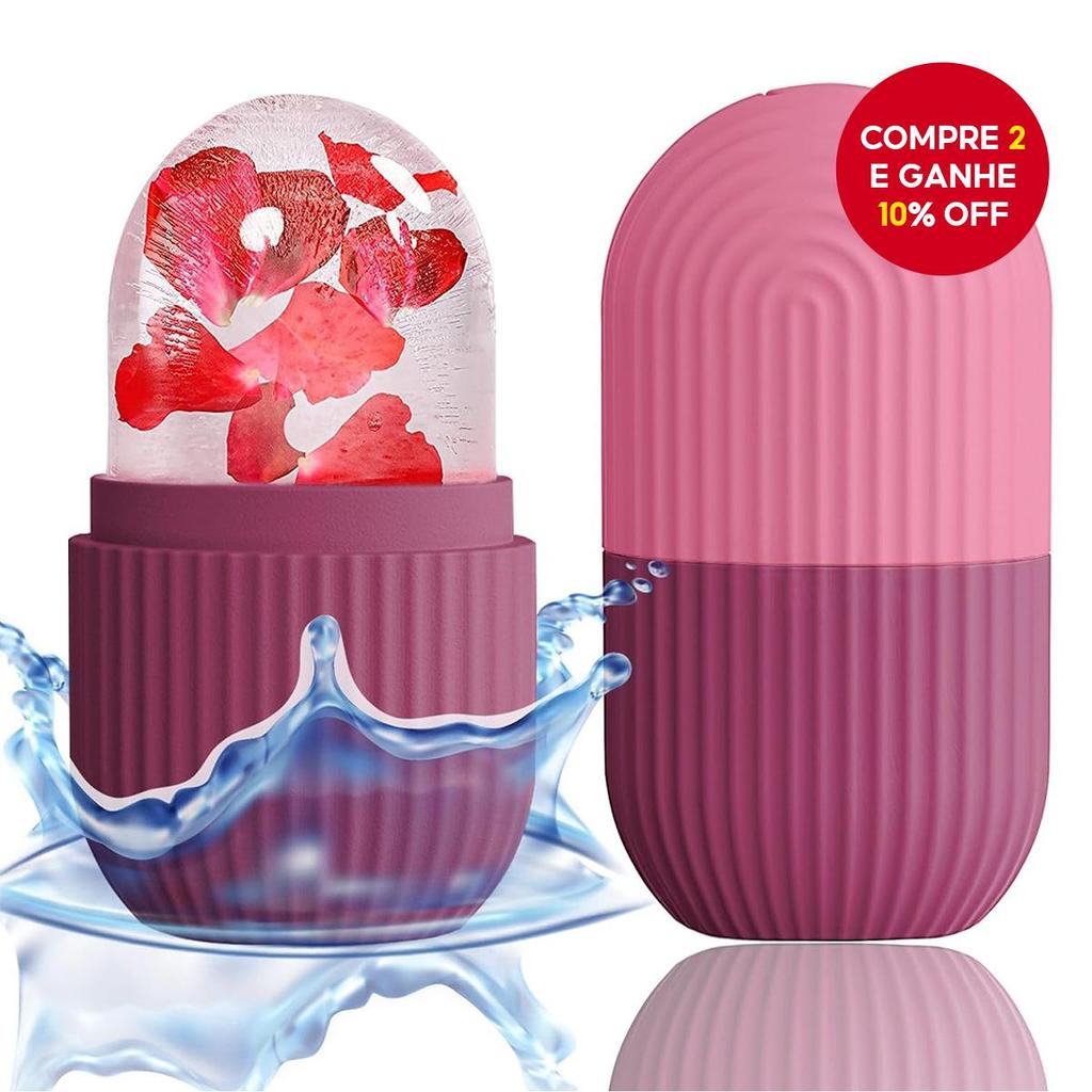 Massageador Facial De Silicone Com Rolo De Gelo , Ferramenta De Massagem De Pele De Beleza Para Resfriamento De Pescoço em Oferta na Shopee