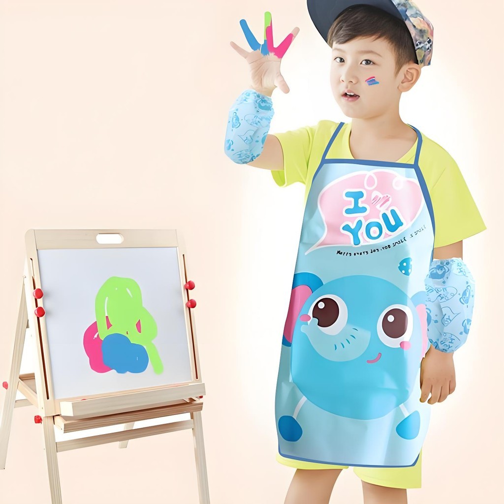 Avental Infantil Impermeável Cozinha Pintura Desenho Escolar Criança Volta às Aulas Estampado Kids 44x33cm em Oferta na Shopee
