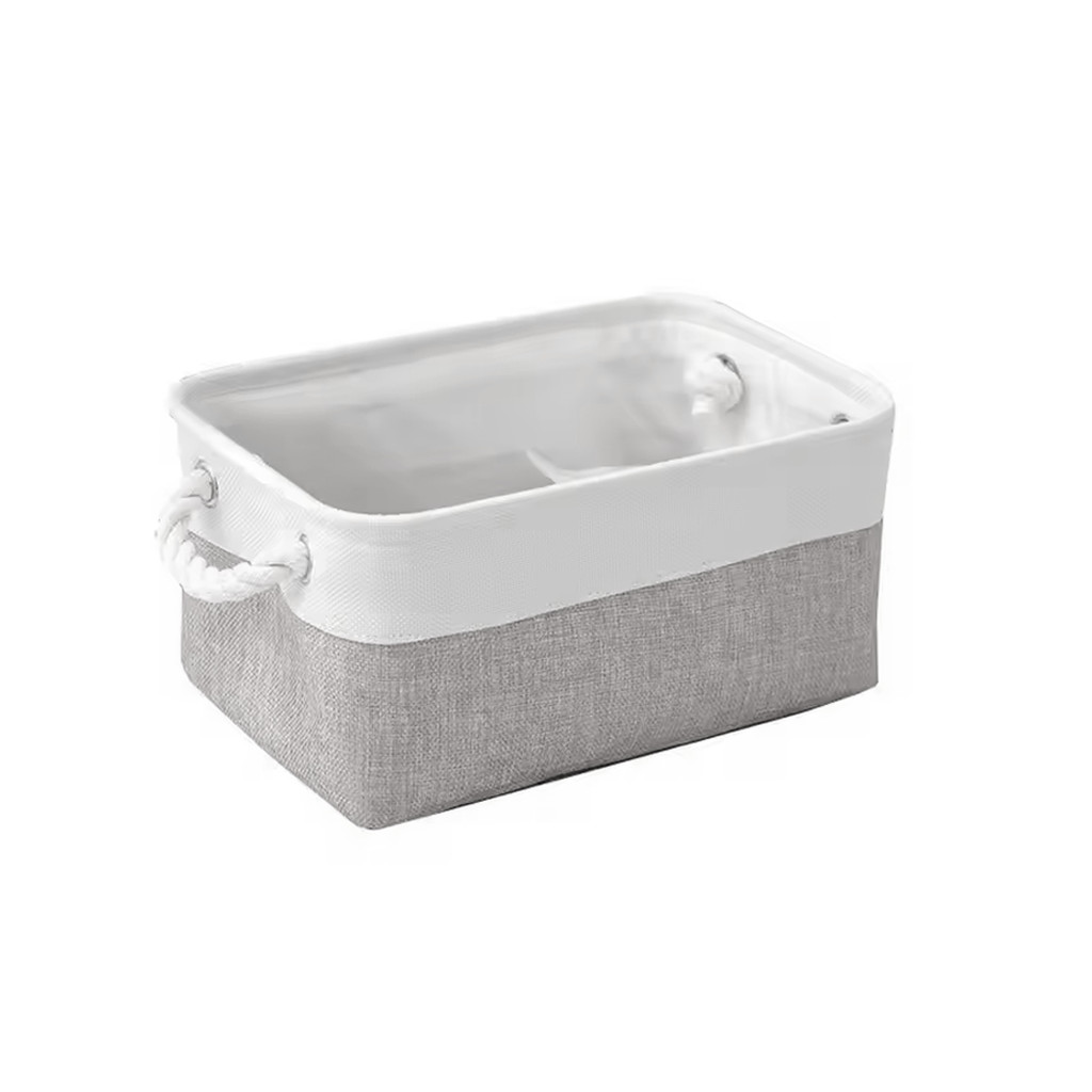 Cesto Organizador Urban Linho e Algodão Cinza M em Oferta na Shopee