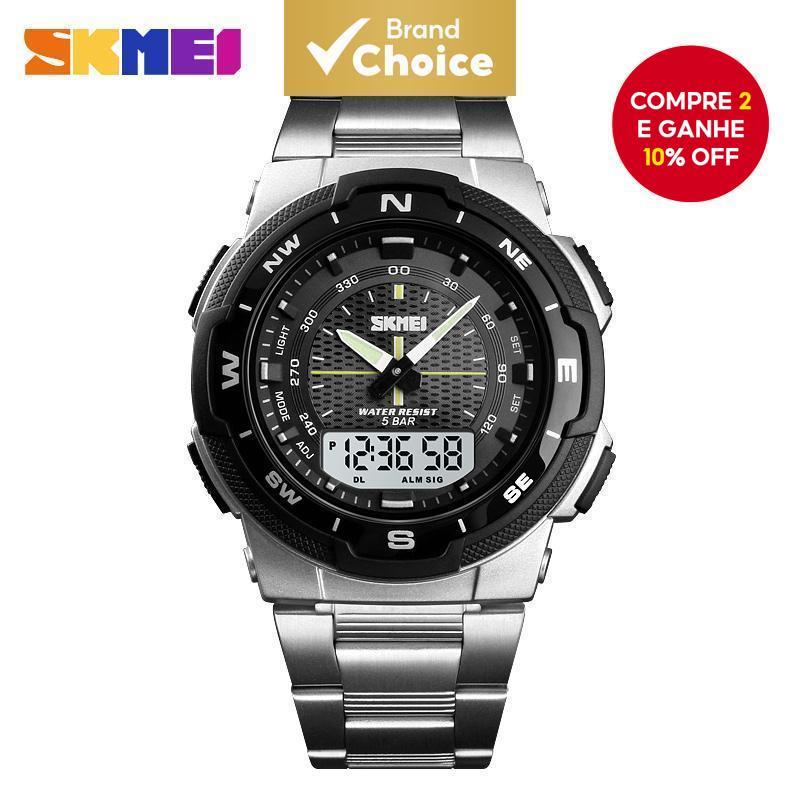 Relógio Masculino Fashion Sport Quartz skmei 1370 Homem Moda Esporte Marca Top Luxuoso Aço Impermeável