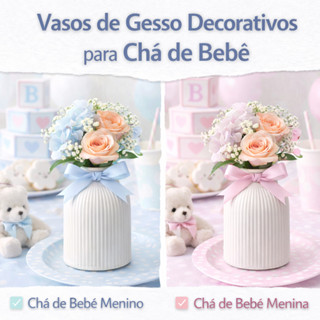 kit com 20 centro de mesa vasos de gesso chá de bebê batizado casamento aniversário em Oferta na Shopee