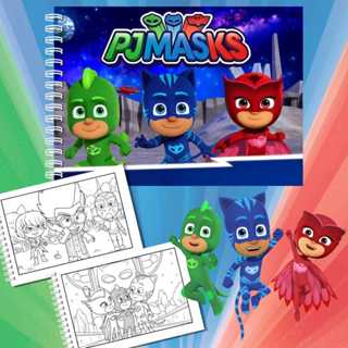 Livro de colorir PJMASKS | Capa dura | folhas grossas 180g | 50 folhas em Oferta na Shopee