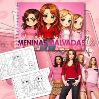 Livro de colorir MENINAS MALVADAS | Capa dura | folhas grossas 180g | 50 folha em Oferta na Shopee