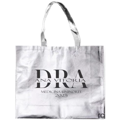 Sacola Tnt Metalizado 45x35x11 Personalizada C/ Logo Kit Com 30 Unidades