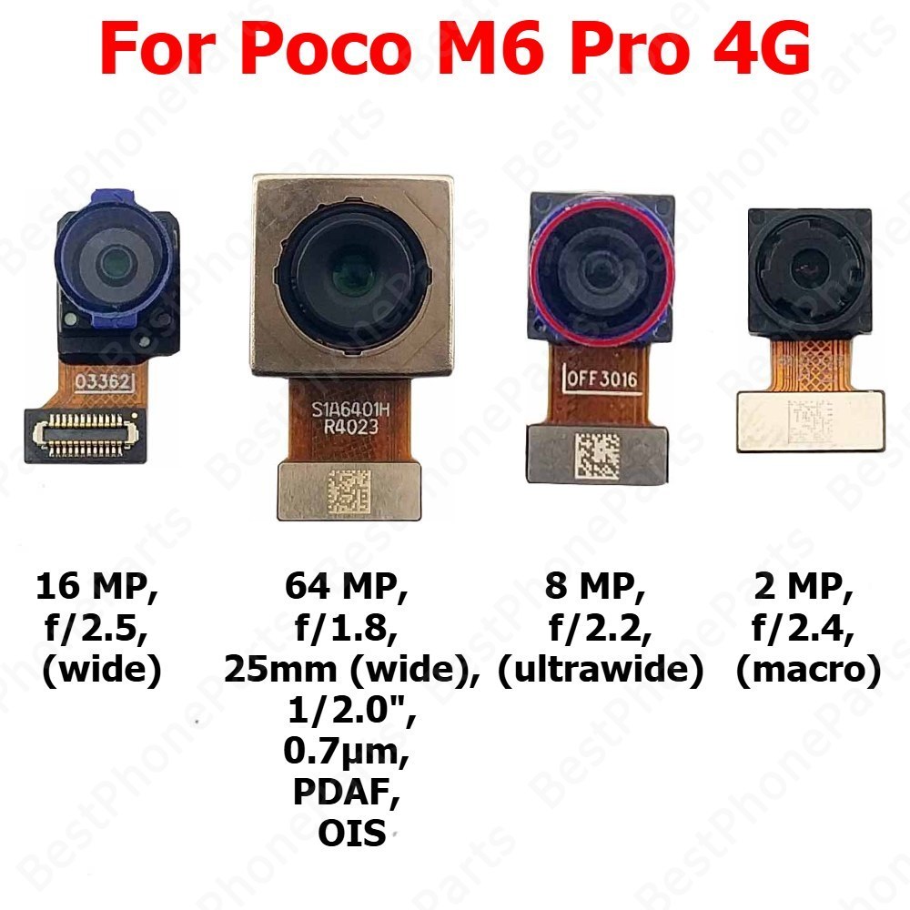 Câmera Para Xiaomi Poco M6 Pro 4G PocoM6 M6Pro Traseira Voltada A Frente Frontal Selfie Módulo De Peças Do Telefone Móve em Oferta na Shopee