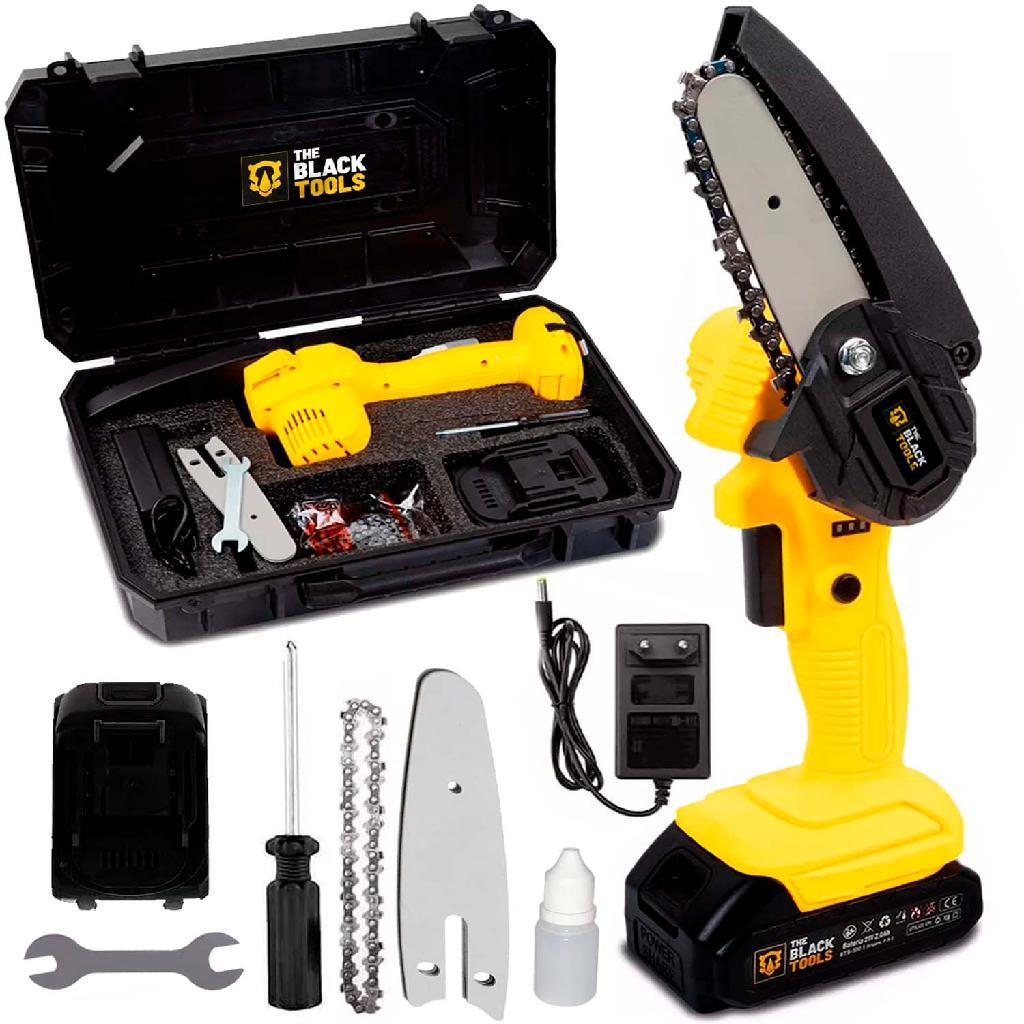 Motosserra Mini Bts-100 Bateria Recarregável 21v The Black Tools Cor Amarelo em Oferta na Shopee