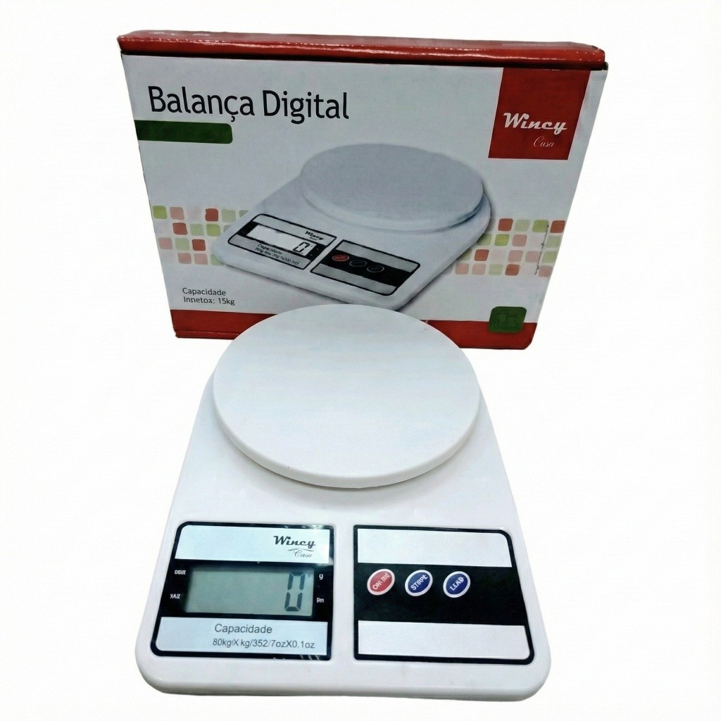 Balança Digital de Cozinha 10kg Wincy – Alta Precisão e Display LCD