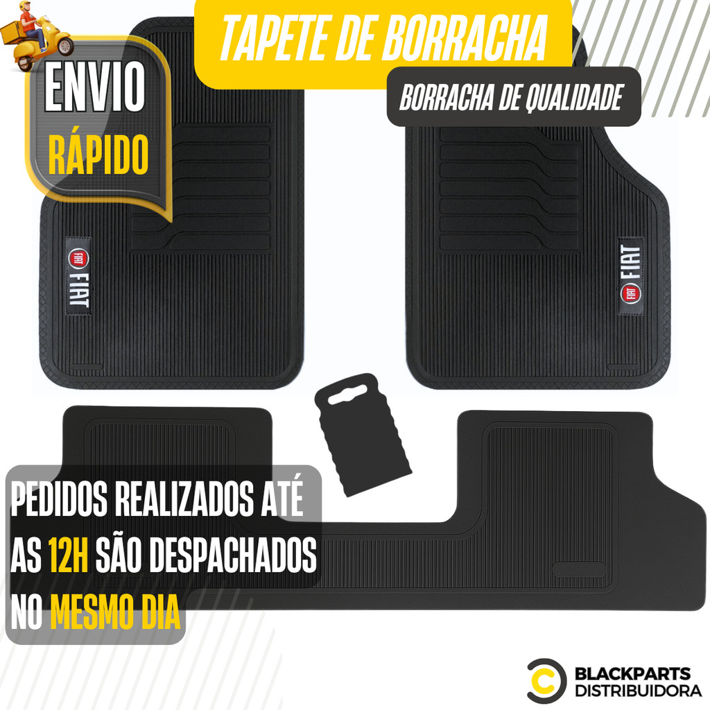 Kit Tapete Automotivo de Borracha Personalizados Fiat 5 Pçs