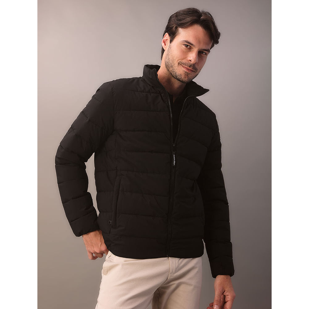 Jaqueta Masculina Matelasse Calvin Klein Com Zíper - Preto