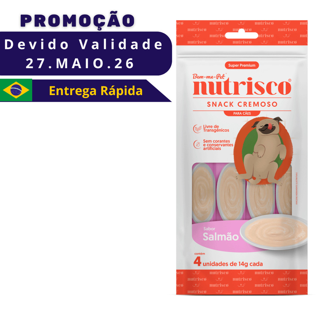 Snack Cremoso Nutrisco Salmão Para Cães - Petisco Como Churu VENC MAIO.26 em Oferta na Shopee
