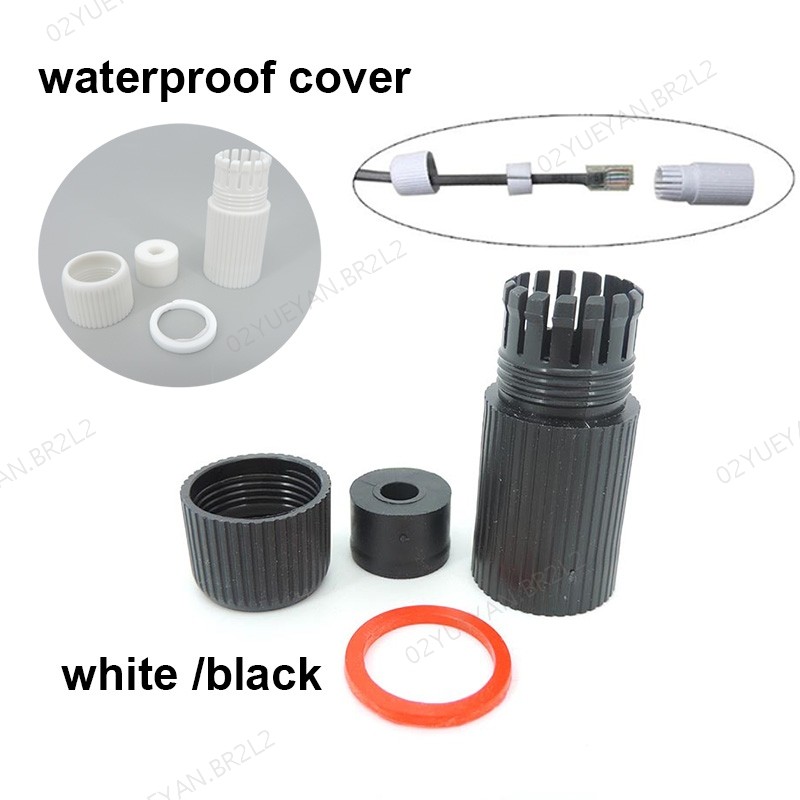 Branco Preto RJ45 Conector À Prova Dwaterproof Água Tampa Protetora Para Rede Ao Ar Livre poe Câmera IP Trança Cabo BR2L