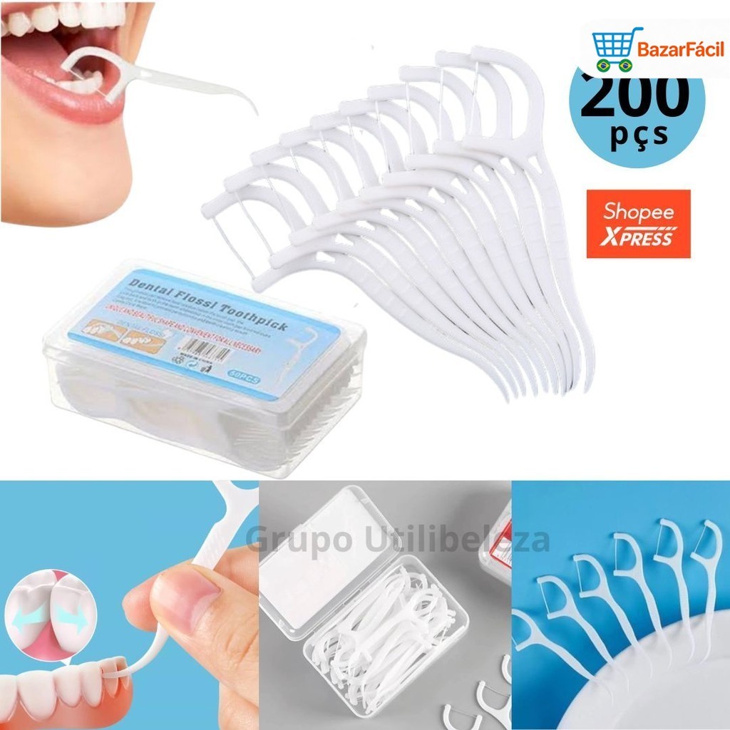Fio Dental com Haste Arqueada Ultra Fina  - Perfecto para Crianças e Adultos em Busca de Higiene Bucal