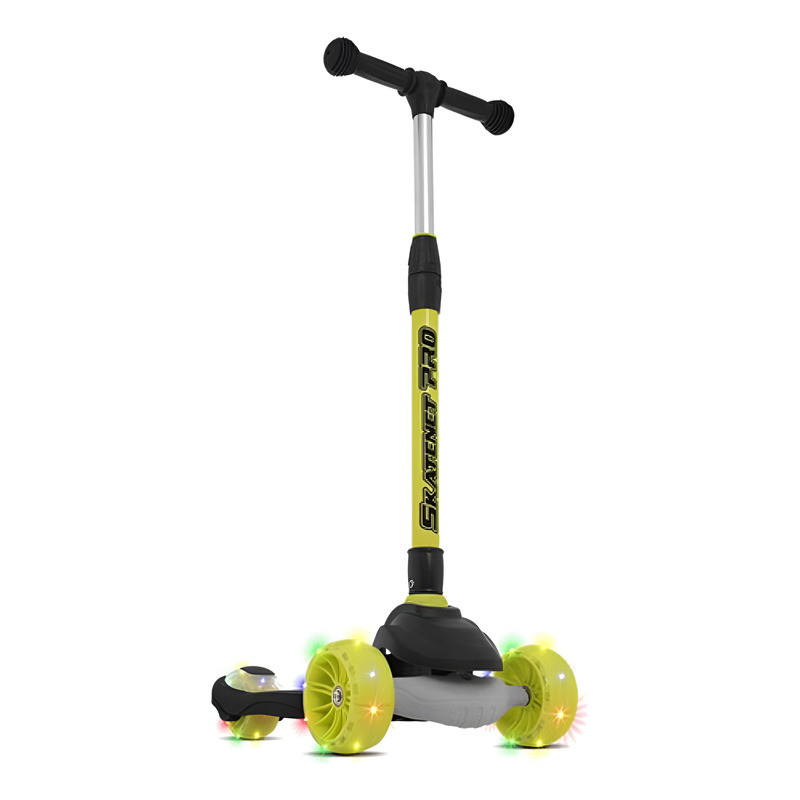Patinete Skatenet Infantil 3 Rodas Dobrável Pro Bandeirante  Preto Com Amarelo