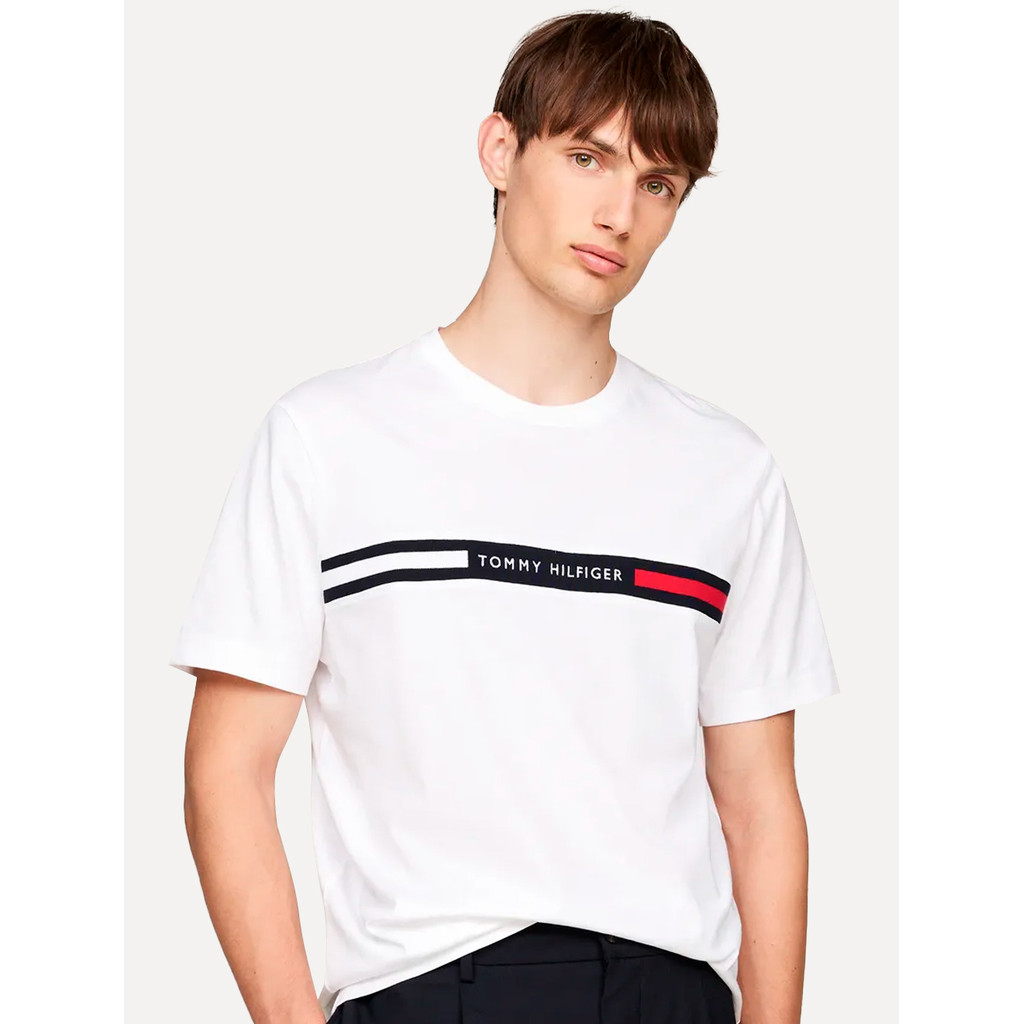 Camiseta Tommy Hilfiger Masculina Chest Insert Logo Branca em Oferta na Shopee