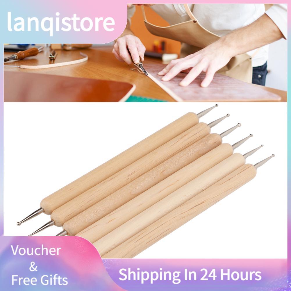 Lanqistore Jiawu conjunto de ferramentas de gravação de bola de madeira com pontilhamento de extremidade dupla, 6