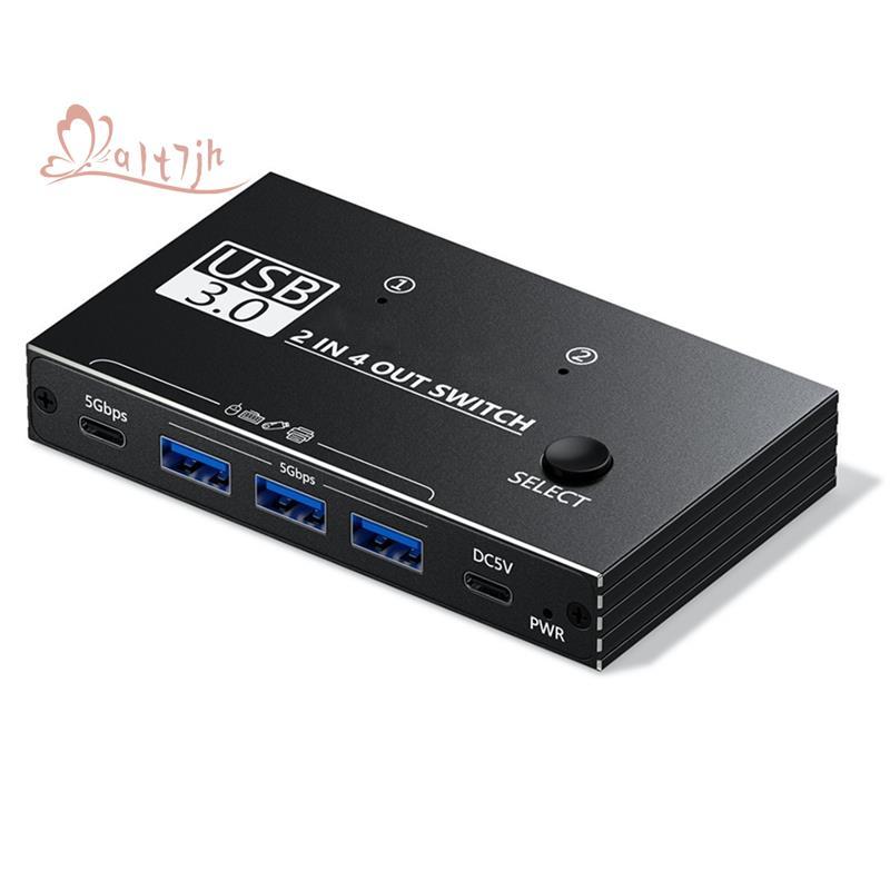 Interruptor USB 3.0 2 Entradas 4 Saídas Hub De Porta C Para Dispositivos Compartilham Scanner De Impressora