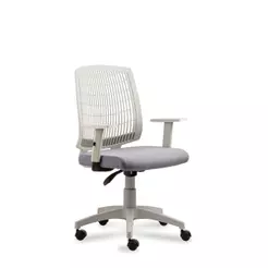 Cadeira Giratória de Escritório e Home Office Ergonômica Linha Unik cor Cinza Claro - Roal