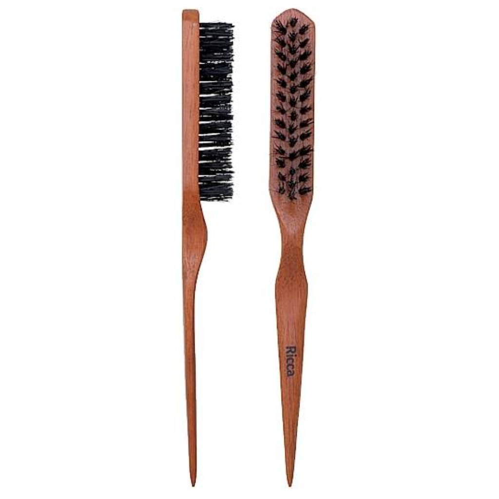 Escova Fina de Acabamento Ricca Madeira Penteado Profissional Vertix em Oferta na Shopee