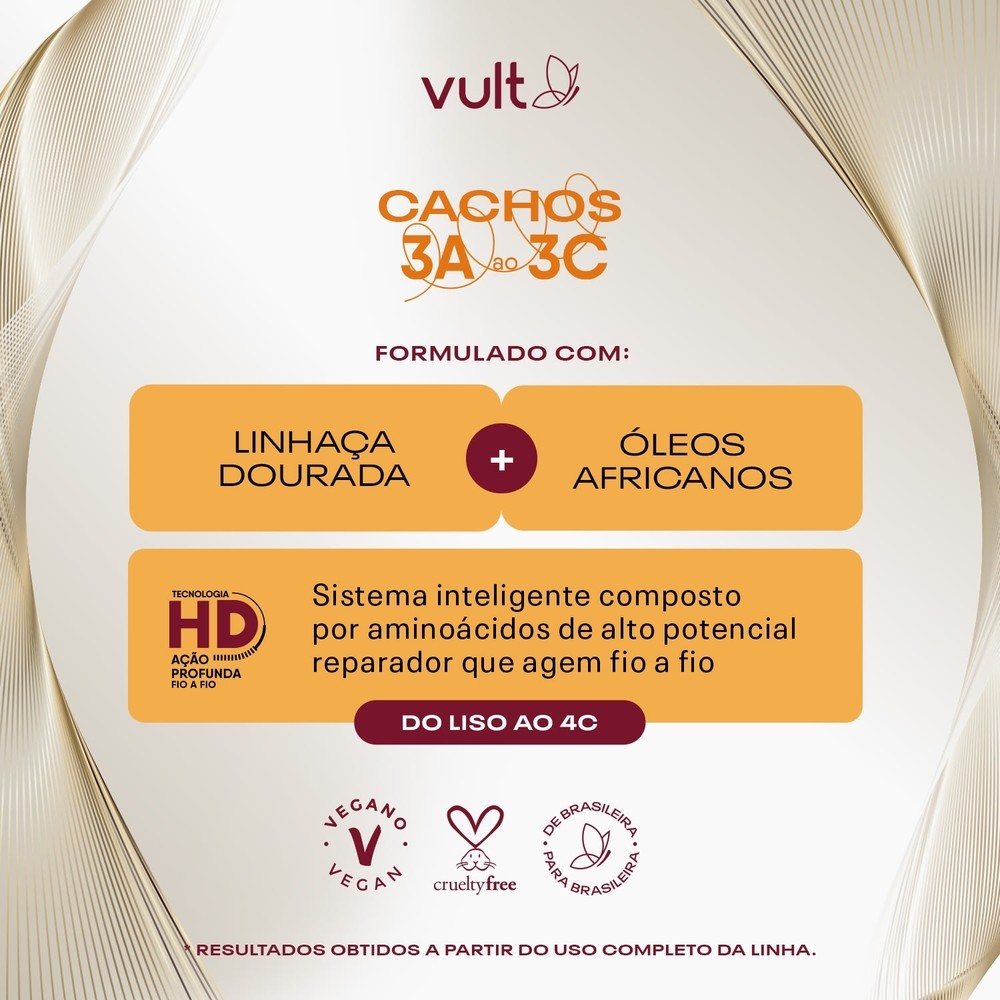 Combo Vult Cabelos Cachos 3A a 3C: Shampoo 350ml + Condicionador 325ml · foto 2