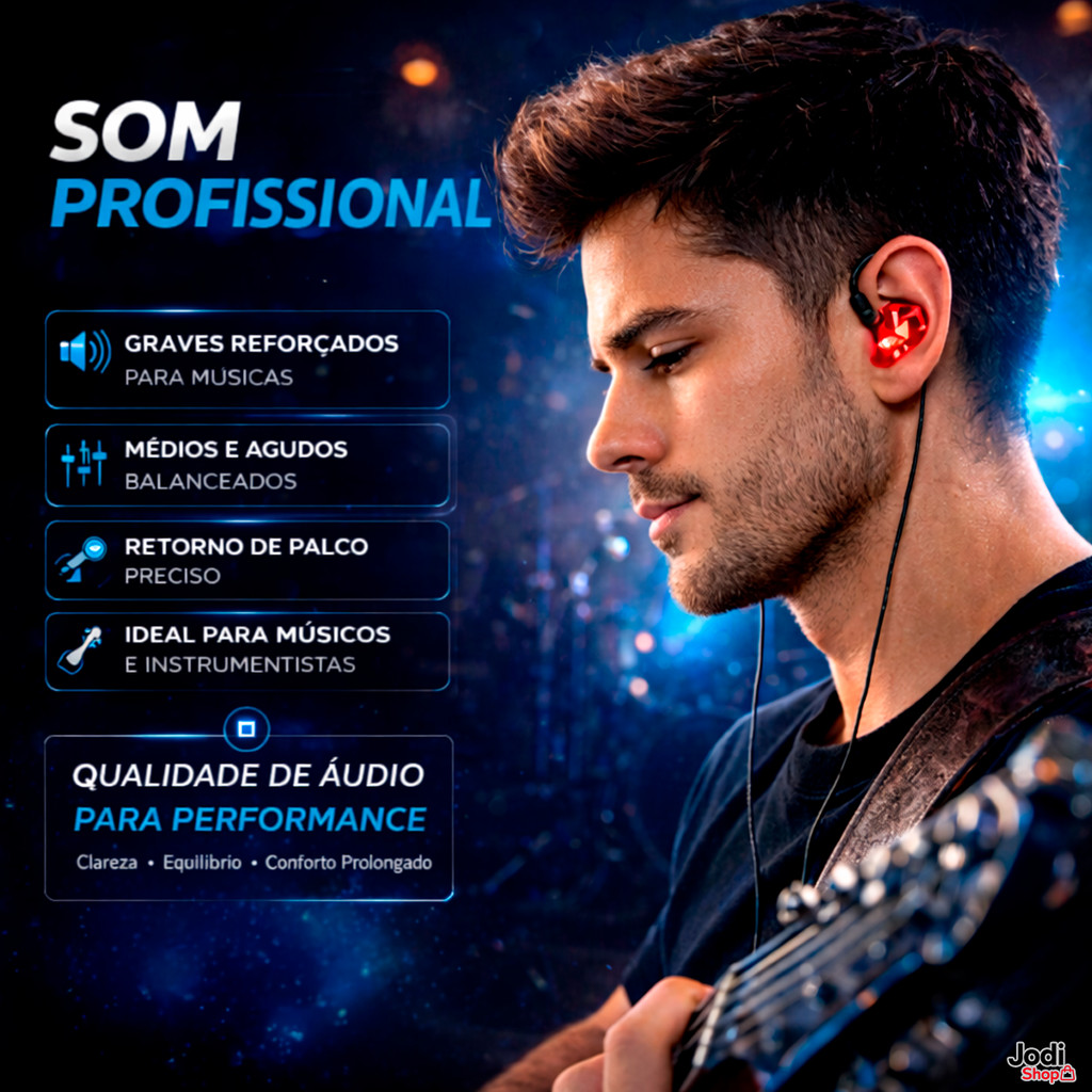 Fone In-Ear QKZ AK6 com Microfone Ideal para Música e Chamadas