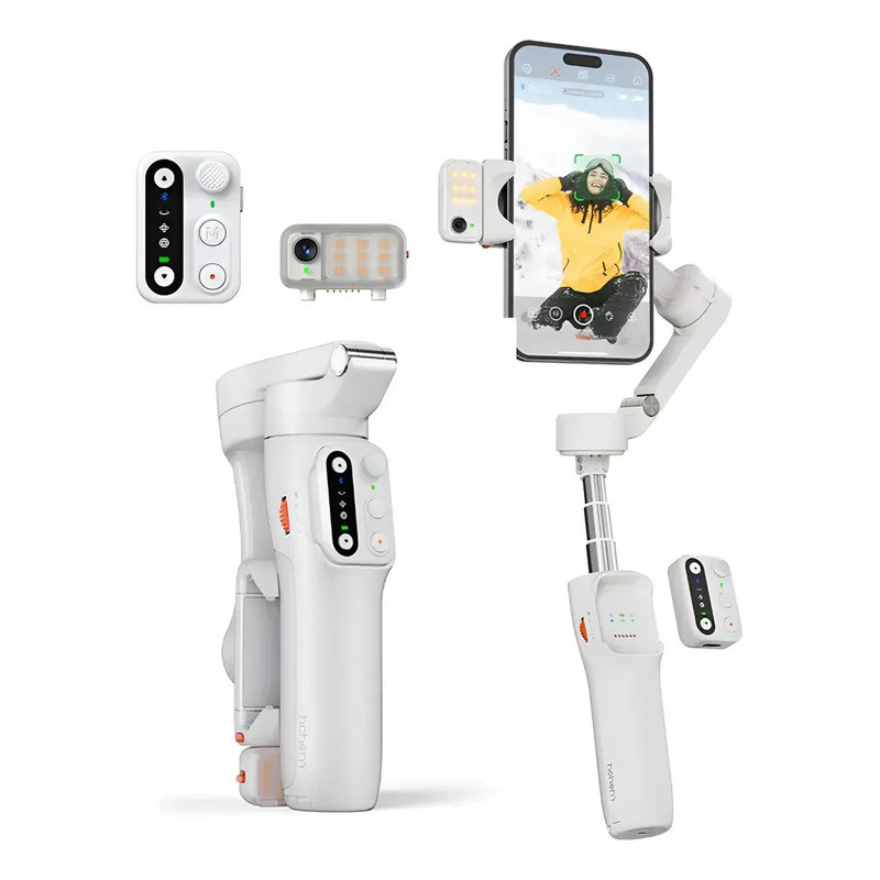 Hohem iSteady V3 Estabilizador Gimbal Celular Com Rastreamento Facial 3 Eixos Profissional Portátil com Controle Remoto