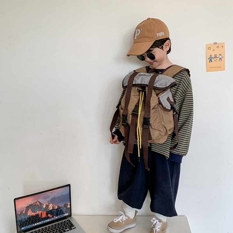 Japonês simples temperamento crianças mochila de viagem luz lazer mochila jardim de infância menino mochila na moda lega