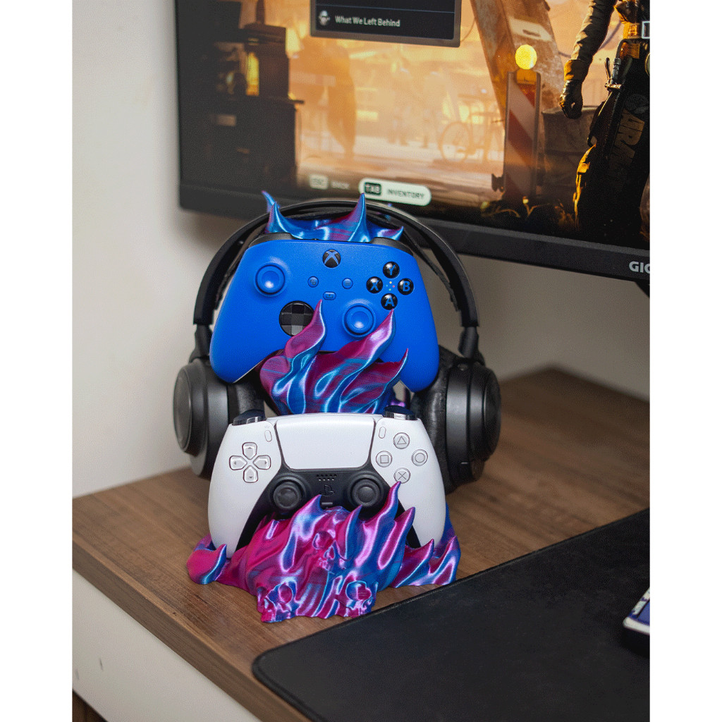 Suporte Headset + Controle Gamer 2 em 1 | PS5 Xbox switch | Organizador Setup Gamer |