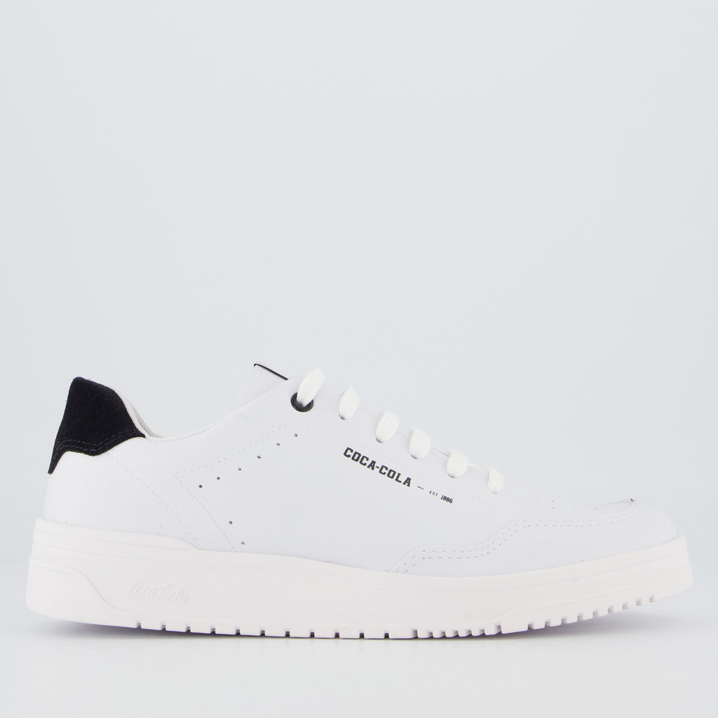Tênis Coca Cola March Elegance Branco e Preto em Oferta na Shopee