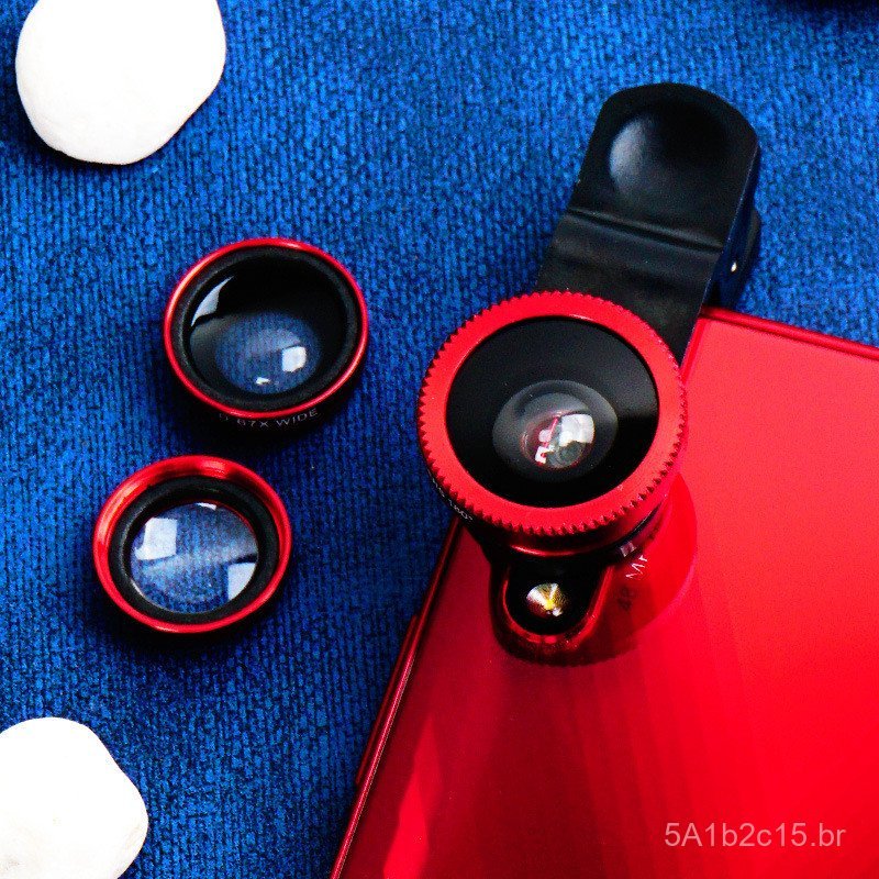 Lente de aumento 10x para celular, lente macro grande angular olho de peixe, lente de aumento para selfie, lente univers