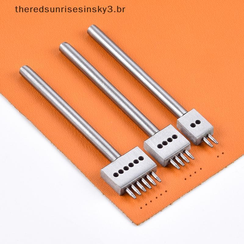 TSBR 3 Pçs Manual De Couro Buraco Perfurador Conjunto Ferramentas Redondo Morrer Para DIY Artesanato Artesanal Trabalho 