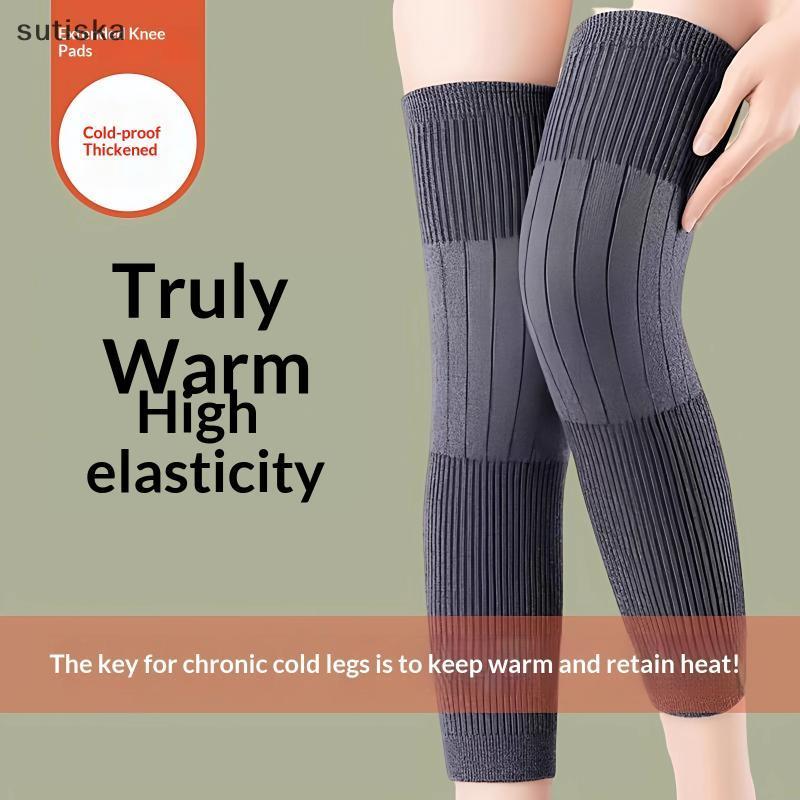 sutiska 1 Par Thi Joelheira De Lã Quente Protetor De Perna Cashmere Joelho À Prova De Vento Frio Polainas Mulheres Homen