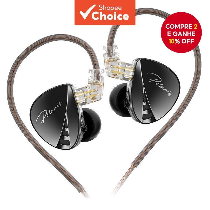 CCA Polaris Fones de Ouvido Intra-Auriculares HiFi Estéreo IEM, Drivers Dinâmicos Duplos com Fio, Fones de Ouvido