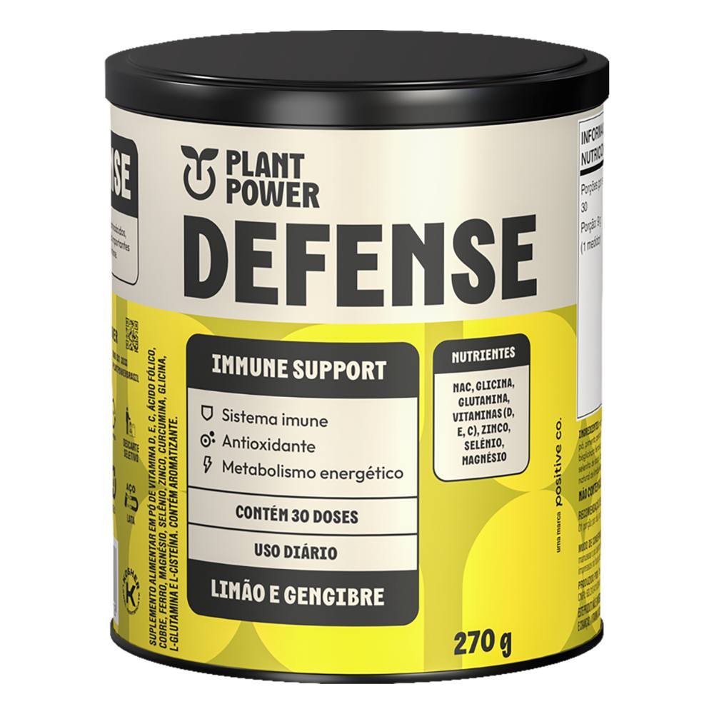 Defense Plant Power Suplemento em Pó Limão e Gengibre 270g em Oferta na Shopee