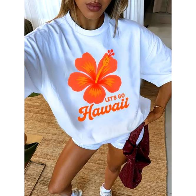 Camiseta Feminina Plus Size Oversized Estampa Lúdica Confortável Divertida Estilosa Casual