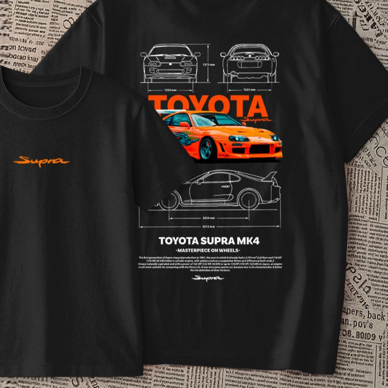 [Camiseta Premium em Algodão Puro]SISI Camiseta  estampa - carro toyota  | supra MK4 | veiculo | unissex premium