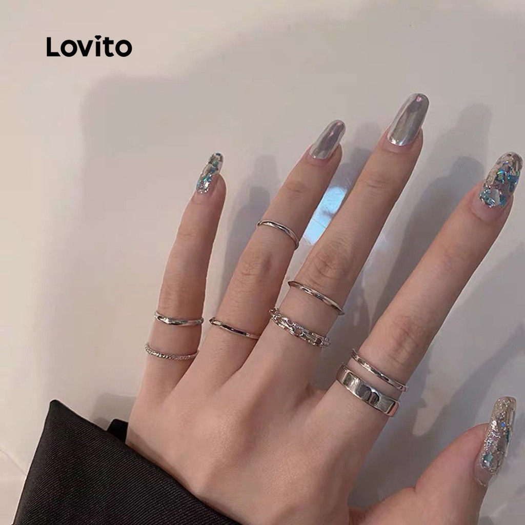 Lovito Anéis Simples LCS31A42 em Oferta na Shopee