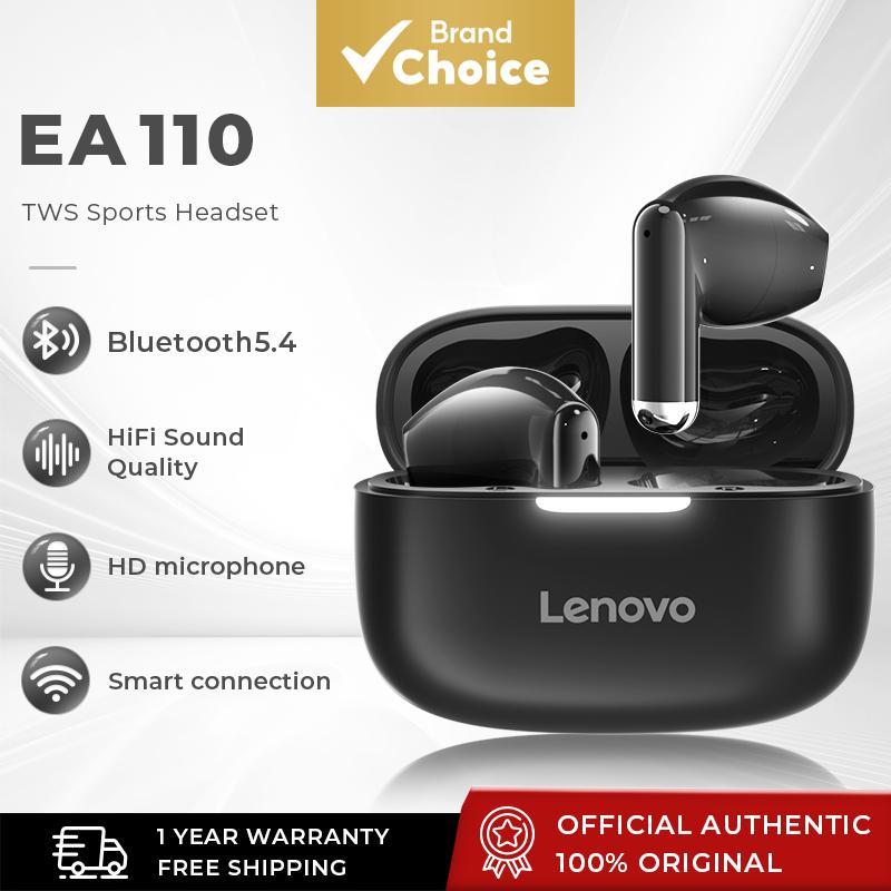  Lenovo EA110 Fones de Ouvido Esportivos Fone de Ouvido Bluetooth Sem Fio Mini Headset Bluetooth 5.4 Controle por Toque
