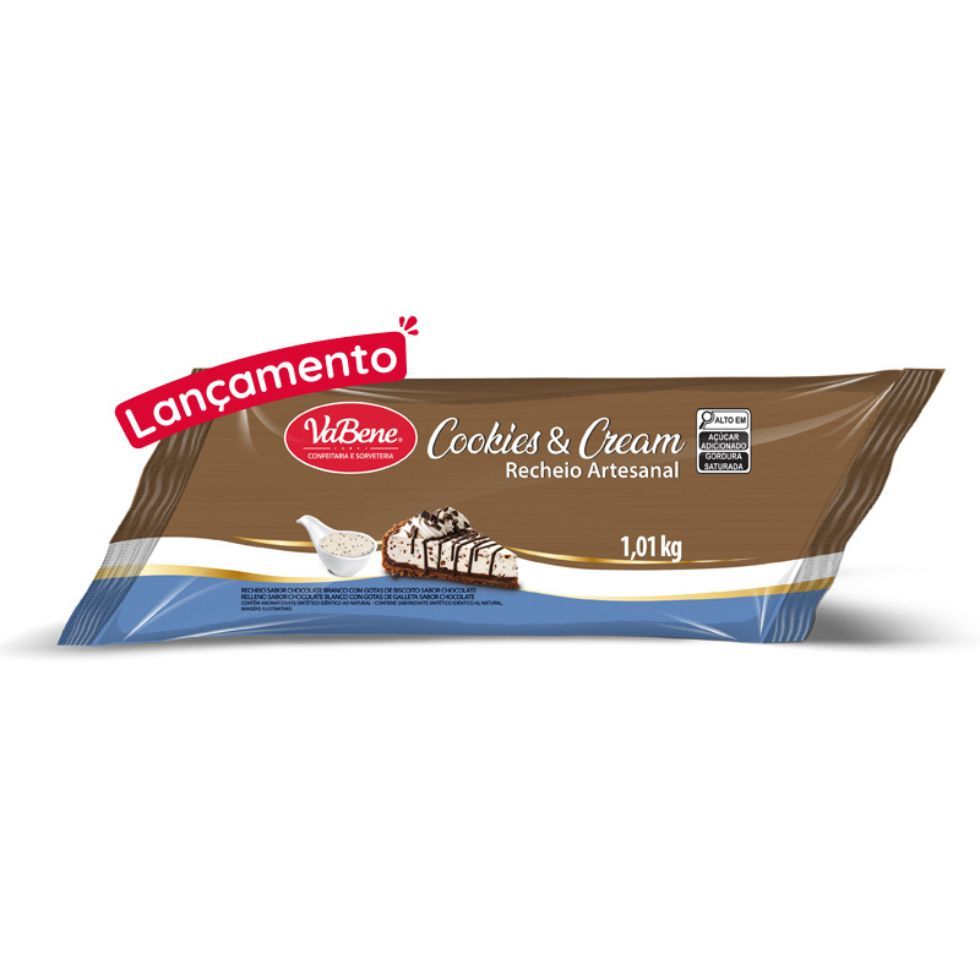 Recheio Artesanal Cookies e Cream 1.01Kg Vabene em Oferta na Shopee