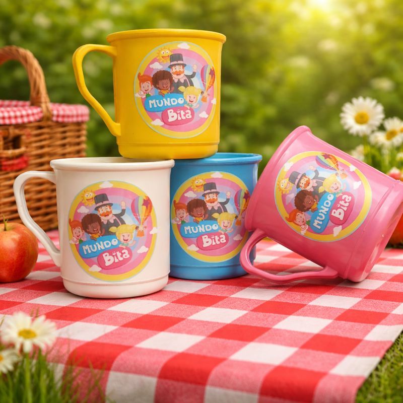 kit 15 canecas de plástico personalizadas tema Mundo Bita lembrancinha aniversario festa infantil saquinho surpresa