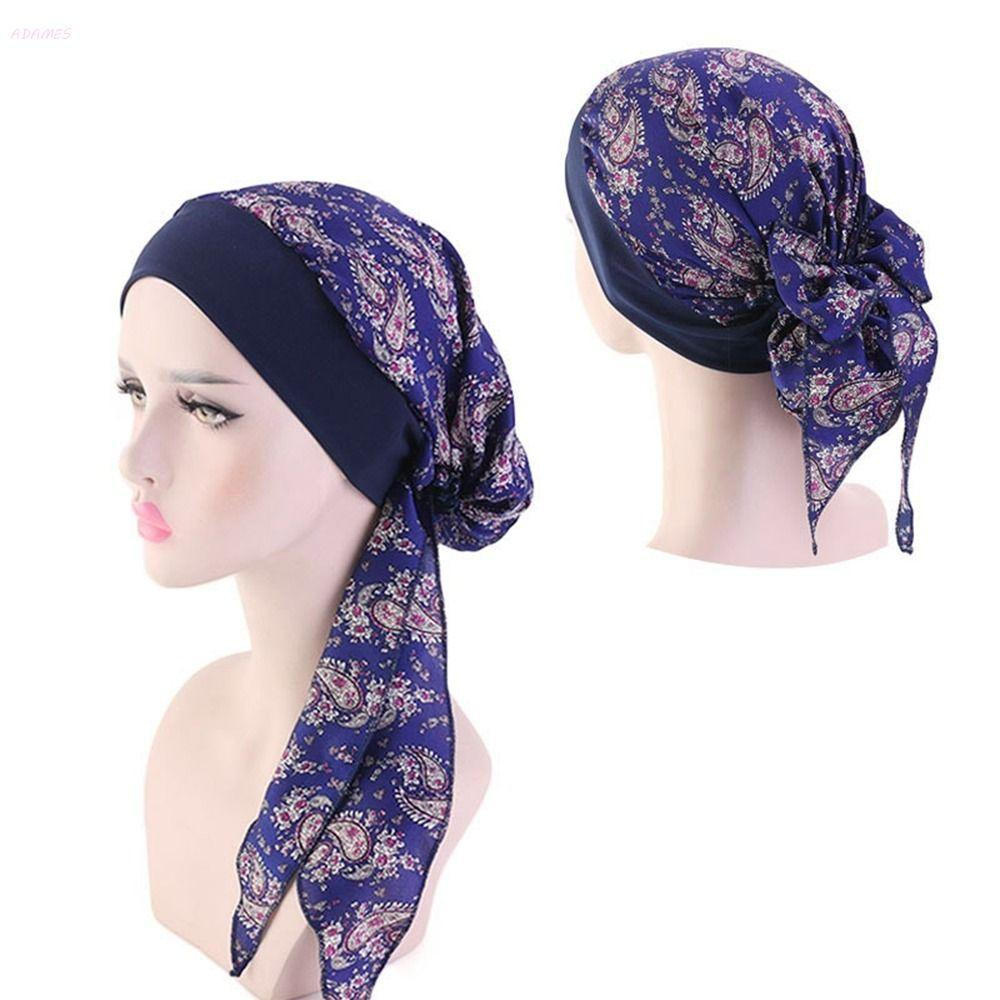 Lenço de Cabeça de Cetim Feminino Adam Silk Lenço Chapéu Feminino Touca Elástica para Dormir QCYM