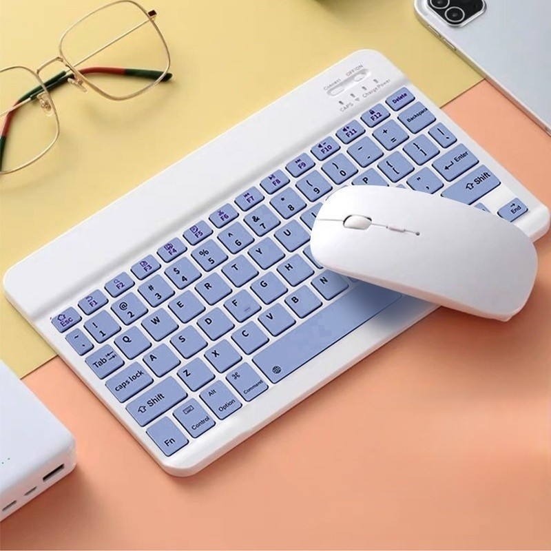 Kit Teclado E Mouse Bluetooth 5.2 Compatível Pc iPhone Android