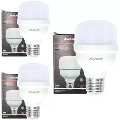 Pack 3 Lâmpada Led Bulbo Hp 20w Bivolt Luz Branco 6500K