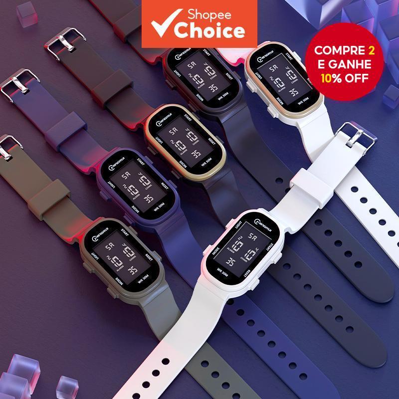 Relógio Feminino Preto Kangrui Multifuncional Digital Luminoso À Prova D'água Esportivo em Oferta na Shopee