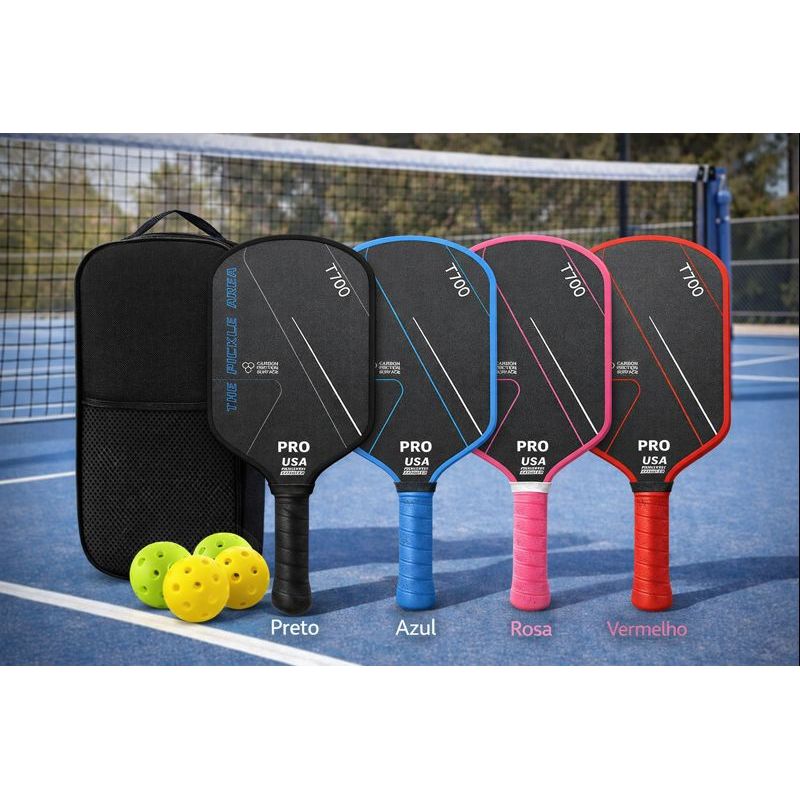 Raquete Pickleball Carbono T700 16mm Controle e Potência