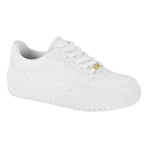 Tênis Vizzano Air Branco Feminino Plataforma Force Casual Es Branco Lisa Ideal pro Dia a Dia Estilo!
