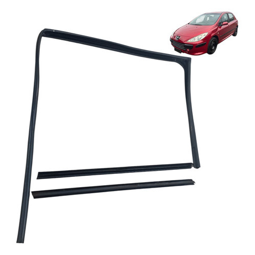 Kit Pestana Canaleta Dianteiro Lado Esquerdo Peugeot 307  Preto