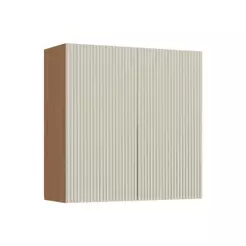 Armário Aéreo p/ Cozinha Simone Mendes c/ 2 Portas 80cm Carvalho/Cinza - Nesher