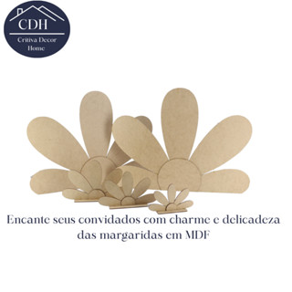 Margaridas em MDF para Decoração de Mesa e Chão, Festa Temática Delicada e Criativa em Oferta na Shopee