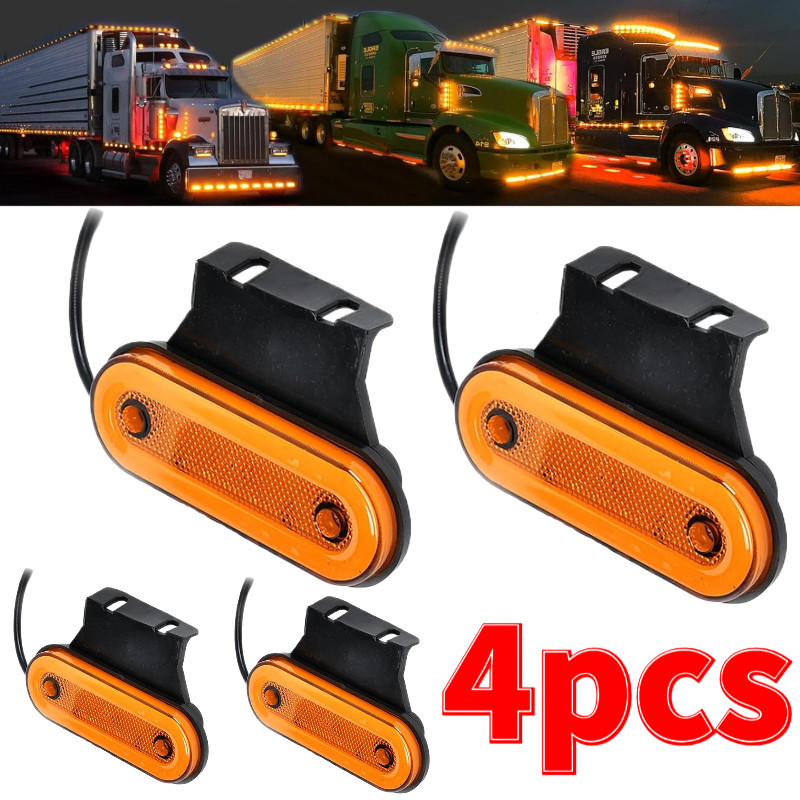kit 4 Lanterna Vigia Delimitadora Teto Onibus Bau Caminhão Van Escolar Carretinha Led Bivolt