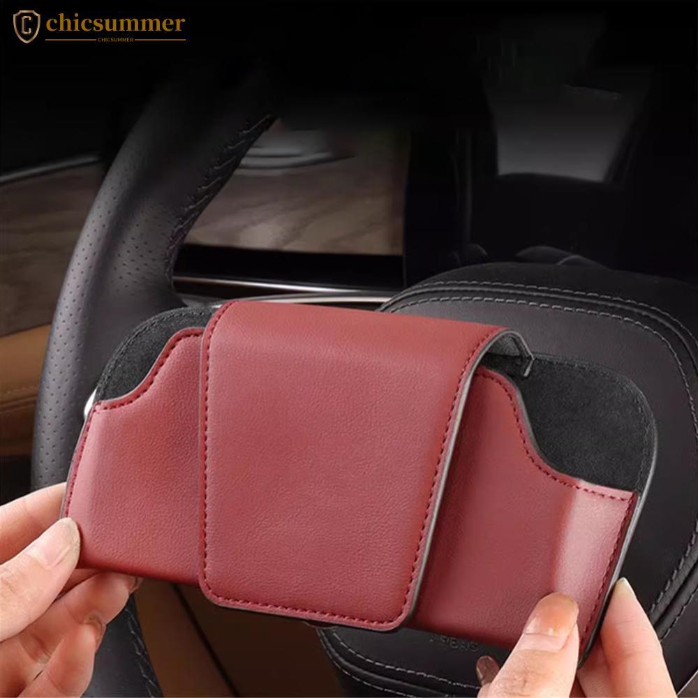 CHICSUMMER Carro Óculos De Sol Caso Auto Couro Titular Clipe Cartão Bilhete Multi-Função Armazenamento Interior Do D2Q3